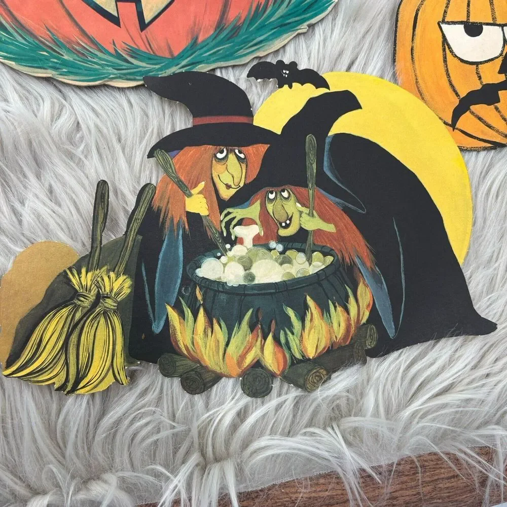 1970's AMERICAN VINTAGE HALLOWEEN‎ LITHOGRAPHED DIE-CUTS, LOT OF 7 - Picture 7 of 9